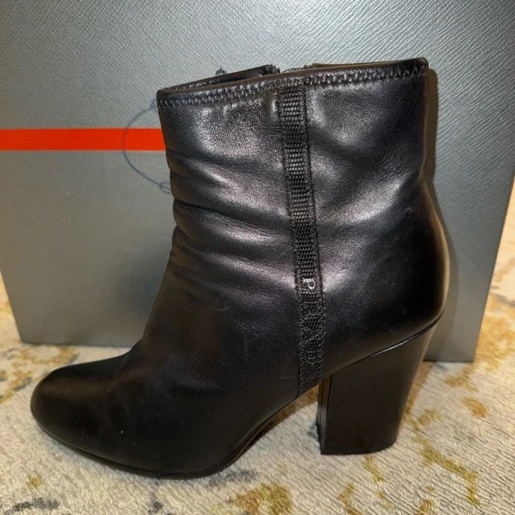 Prada Black Heeled Leather Boots - Picture 9 of 16